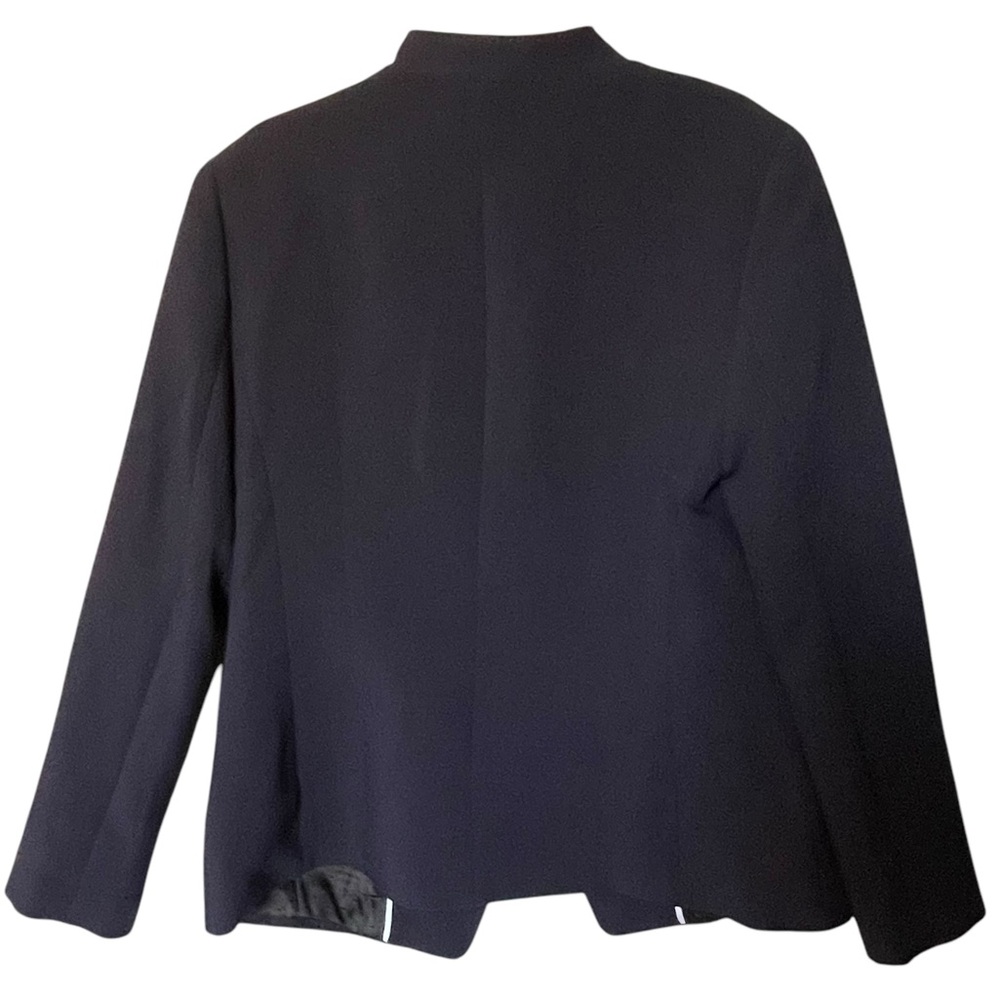 Banana Republic Navy Blazer Collarless Open Front Fitted Size 6 - Picture 4 of 11